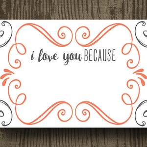 Dry Erase I Love You Because - Instant Download - Love You Because Sign  - Newlyweds - Home Decor - DIY Wedding