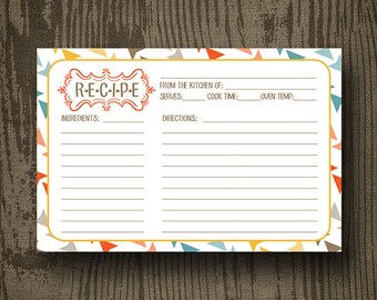 Instant Download Recipe Card - 4x6 Recipe Cards - Recipe Card Printable - Bridal Shower Gift - DIY Bridal Shower