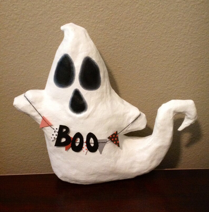 Halloween Paper Mâché Ghost Sculpture Etsy