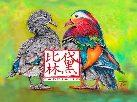 8x10 W Mat Overall Size 11x14 Feng Shui Mandarin Ducks Etsy 8x10 W Mat Overall Size 11x14 Feng Shui Mandarin Ducks Etsy