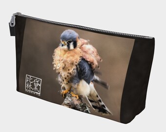 American Kestrel Bird MakeUp Bag Photo by Debbie Lim