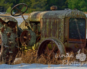 Old Antique Tractor Color Photograpy