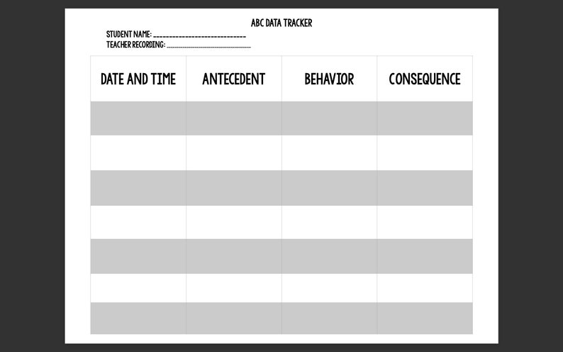 Behavior Tracking Forms image 1