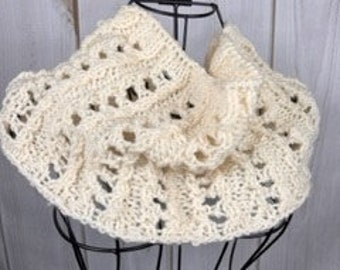 Cream Open Weave cowl