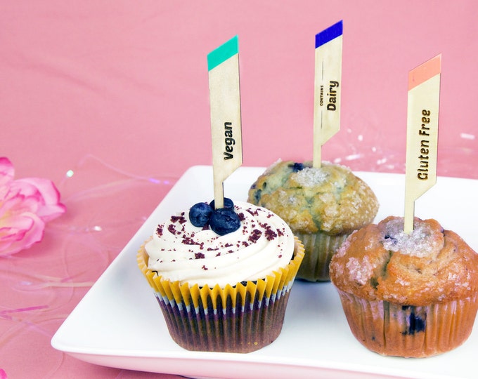 food allergy labels cupcake topper etsy