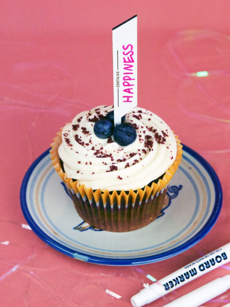 Dry Erase Food Allergy Labels / Cupcake Topper Etsy