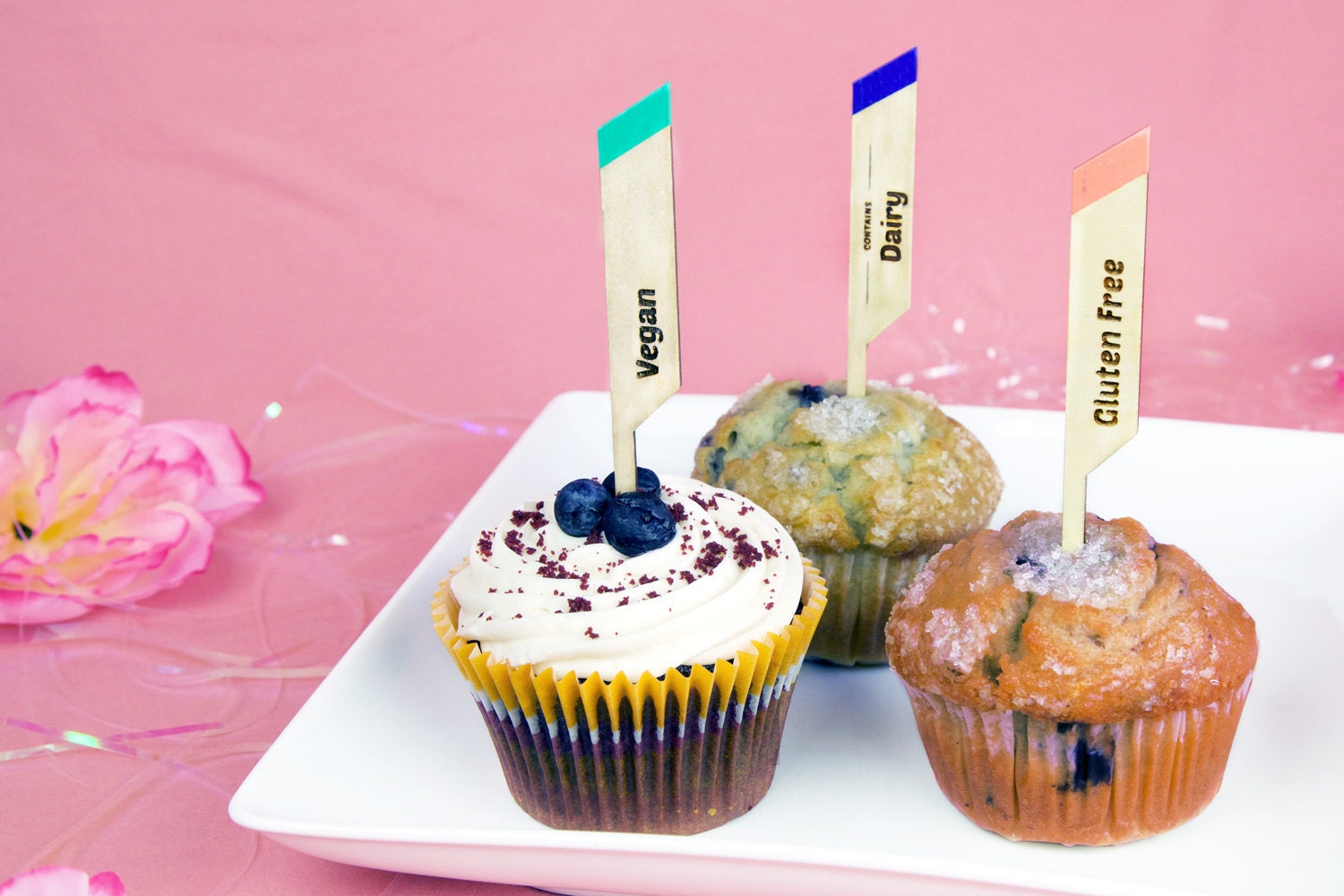 food allergy labels cupcake topper etsy