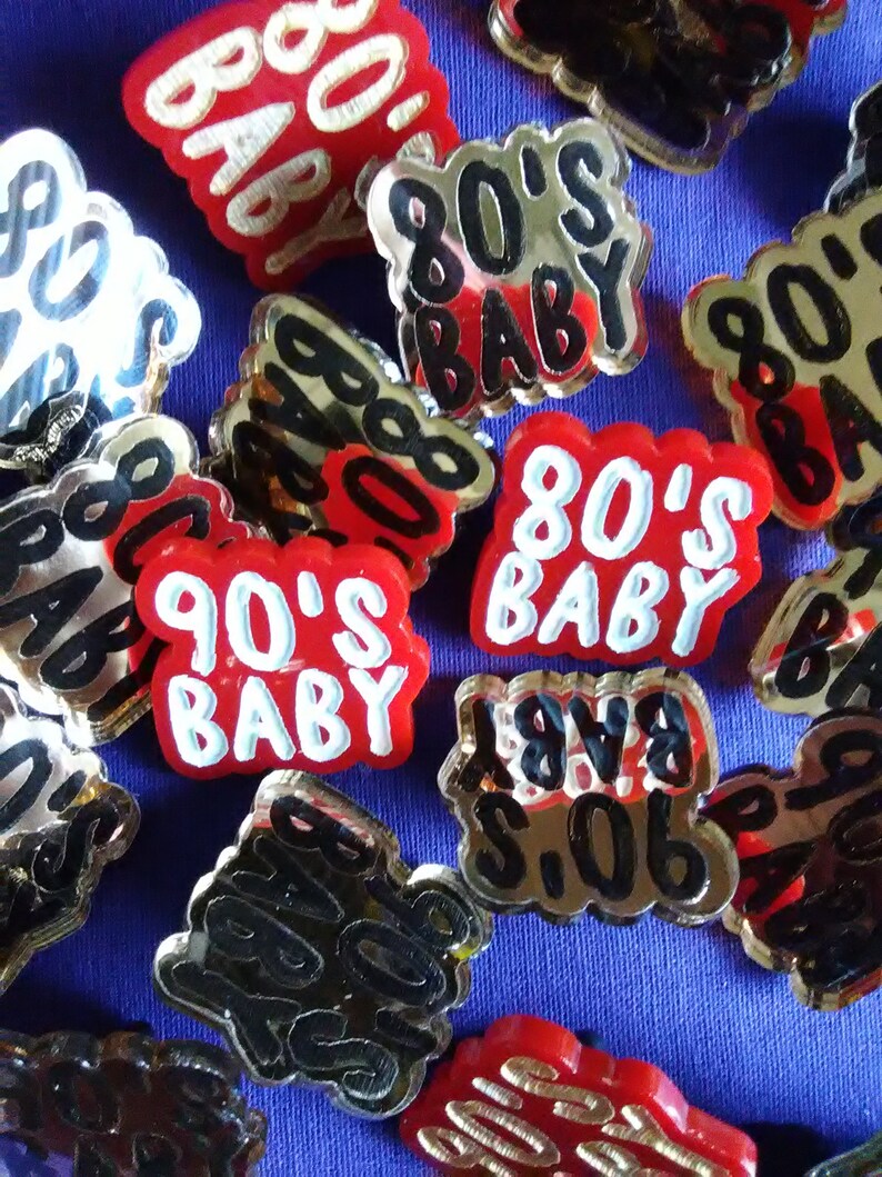 80 s Baby 90 s Baby Laser cut Pin Etsy