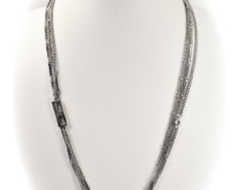 Vintage Jewelry Silver Tone Chain Necklace - Statement Necklace Item CB 100665