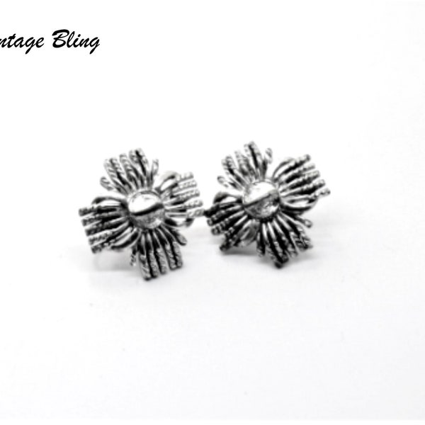 Vintage Earrings Art Deco Earrings Coro Silver Tone Screw Back Earrings  Gift For Her Gift For Mom Item CB 100561