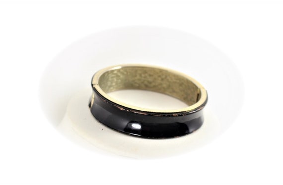 Art Deco Bracelet / Statement Bracelet / Black En… - image 2
