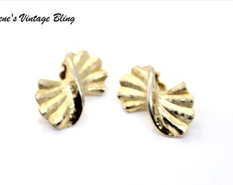 Minimalist Earrings Vintage Earrings Clip On Earrings Statement Earrings Gold Tone  Earring  Simple Earrings Gift For Her Item CB 100255