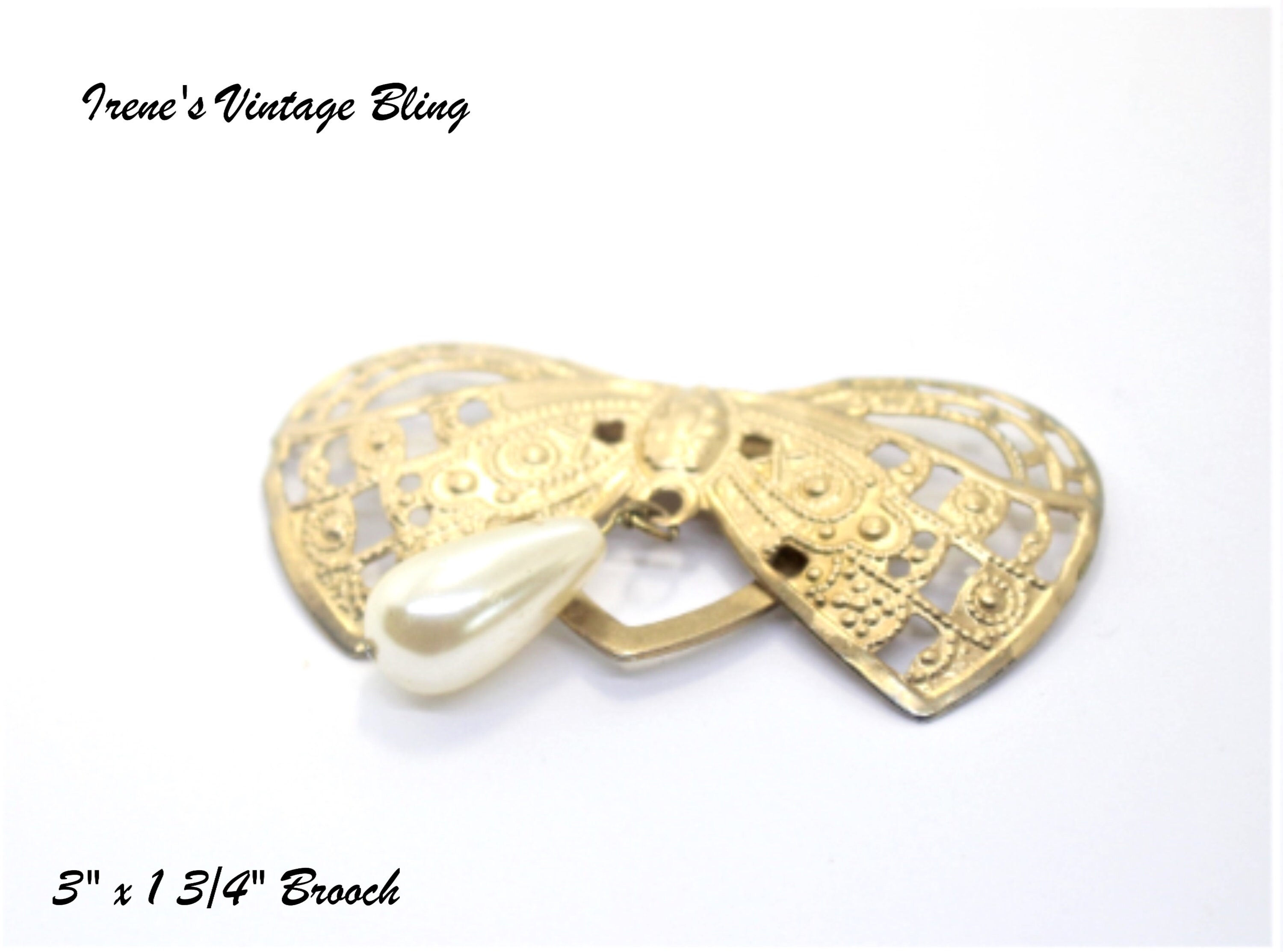 Set Of 3 1960s Scarf Clips Gold Silver Faux Pearl Filigree Shawl Clip –  Antiques And Teacups