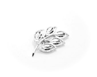 Minimalist Brooch  Vintage Brooch Sarah Coventry Mid Century Silver Tone Leaf Brooch Simple Brooch  Item CB 100206A9