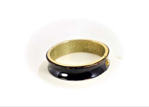 Art Deco Bracelet / Statement Bracelet / Black En… - image 3