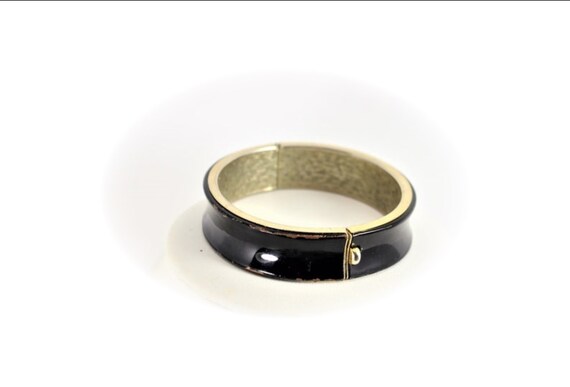 Art Deco Bracelet / Statement Bracelet / Black En… - image 4