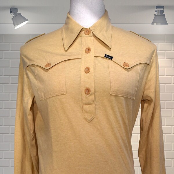 Vintage 1970s Simon Shirt Top - UK 12 - Cotton Jersey