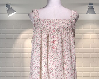 Mooie vintage aangeklede jurk uit de jaren 70 met fijne bloemen overgooier - Cottagecore - Verenigd Koninkrijk 12