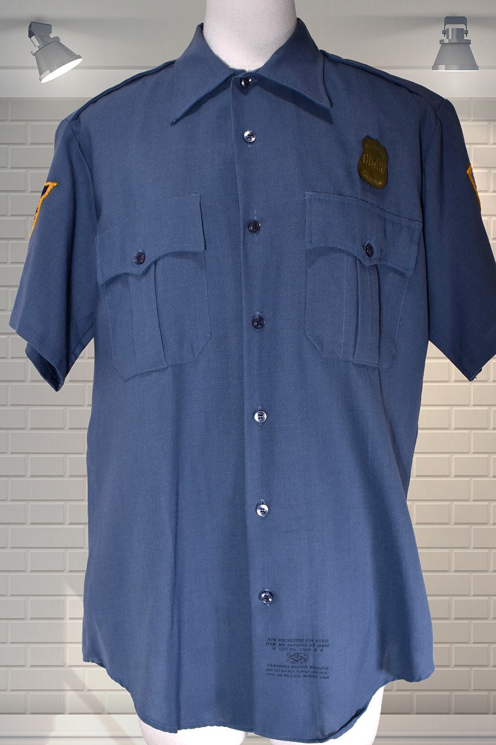 肩幅55cm60s 70s British police officer shirt ハケメ