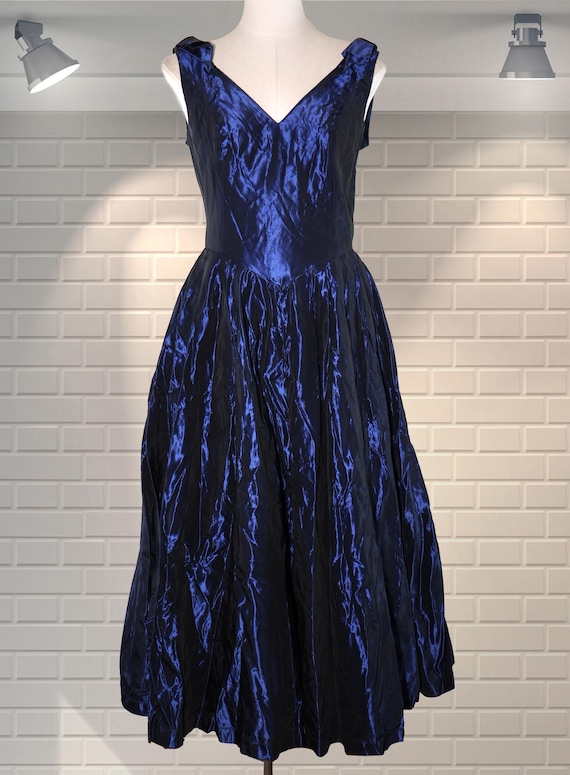 LAURA ASHLEY Midnight Blue Vintage Victorian Style Party