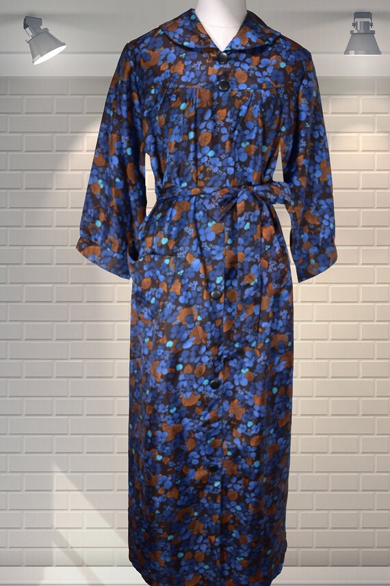 Vintage Ladies 1940s 50s Autumn Leaves Rayon House