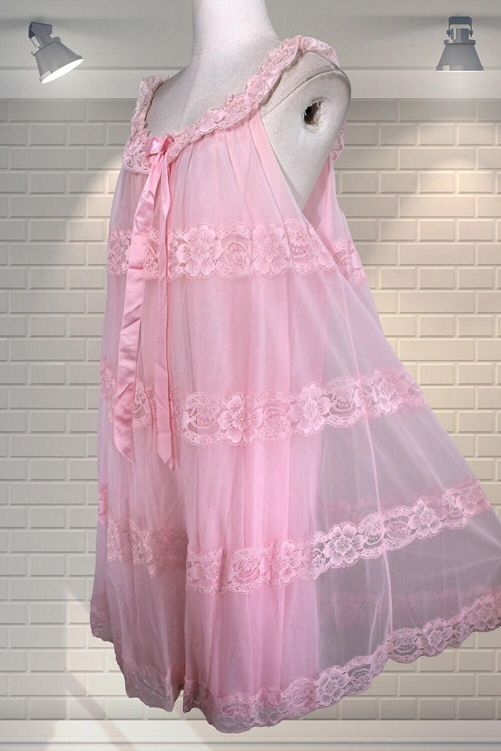 BEAUTIFUL Vintage Double Nylon & Lace Nightdress and Robe Etsy