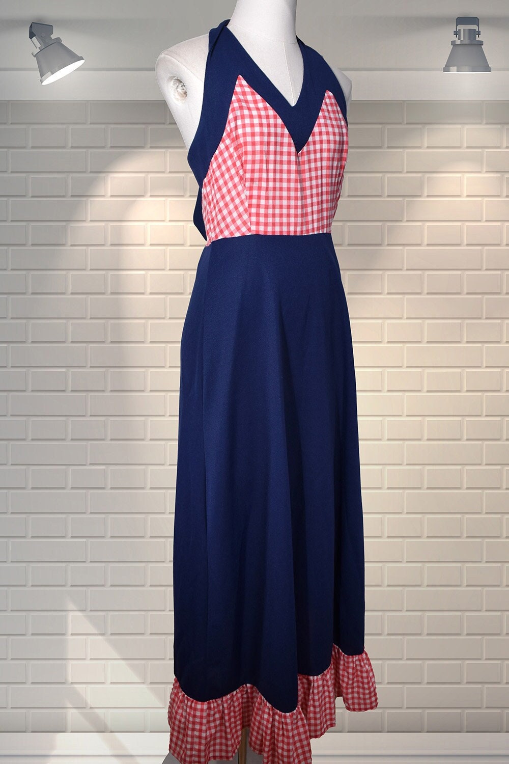 dress blue white Blue And White Maxi Dress with Strappy Back main image 0