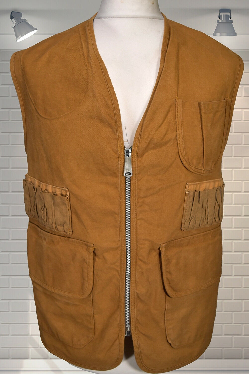 Buy Vintage Wild Life Brand Fishing Gilet XL 80s Vest Fisherman Beige Zip  Online in India 