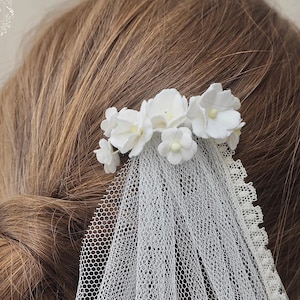 TT blossom drape veil Christi lace, Flower drape veil, drape wedding veil, floral drape veil, short drape veil, draping veil, drape veil,