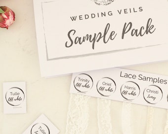 Wedding Veil Fabric Sample Pack, Tulle and Lace Swatches
