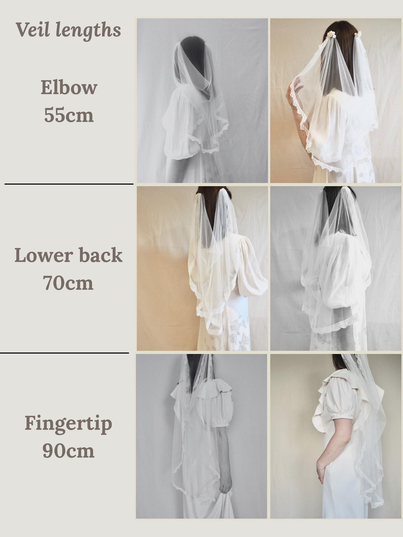Blossom Draped Wedding Veil With Trinity Lace, Available in  display picture 2