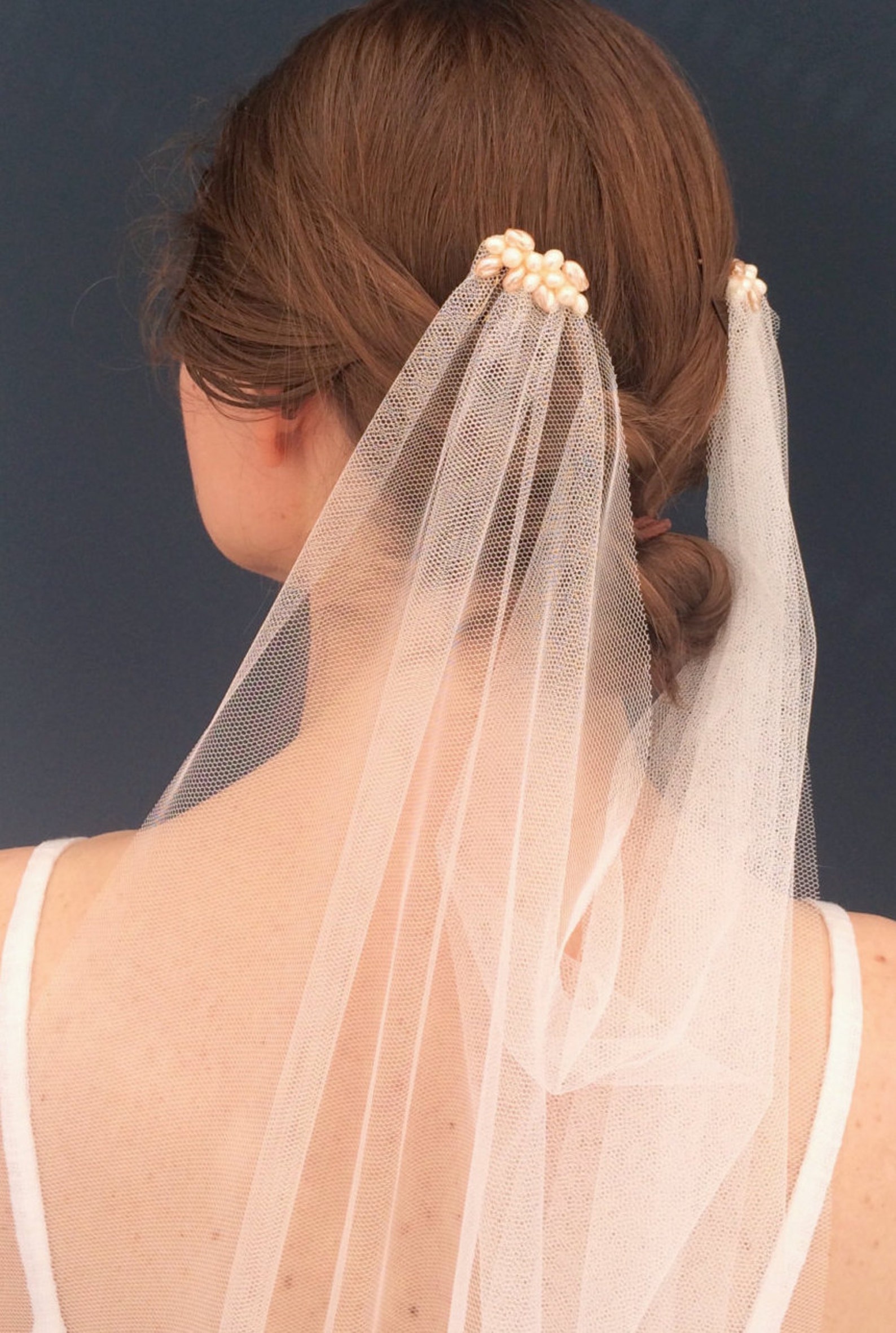 IVORY beaded comb drape wedding veil DAWLISH veil in IVORY Etsy