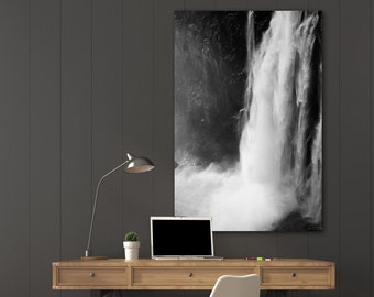 Victoria Falls Print: Black and White Waterfall Photography, Zambia