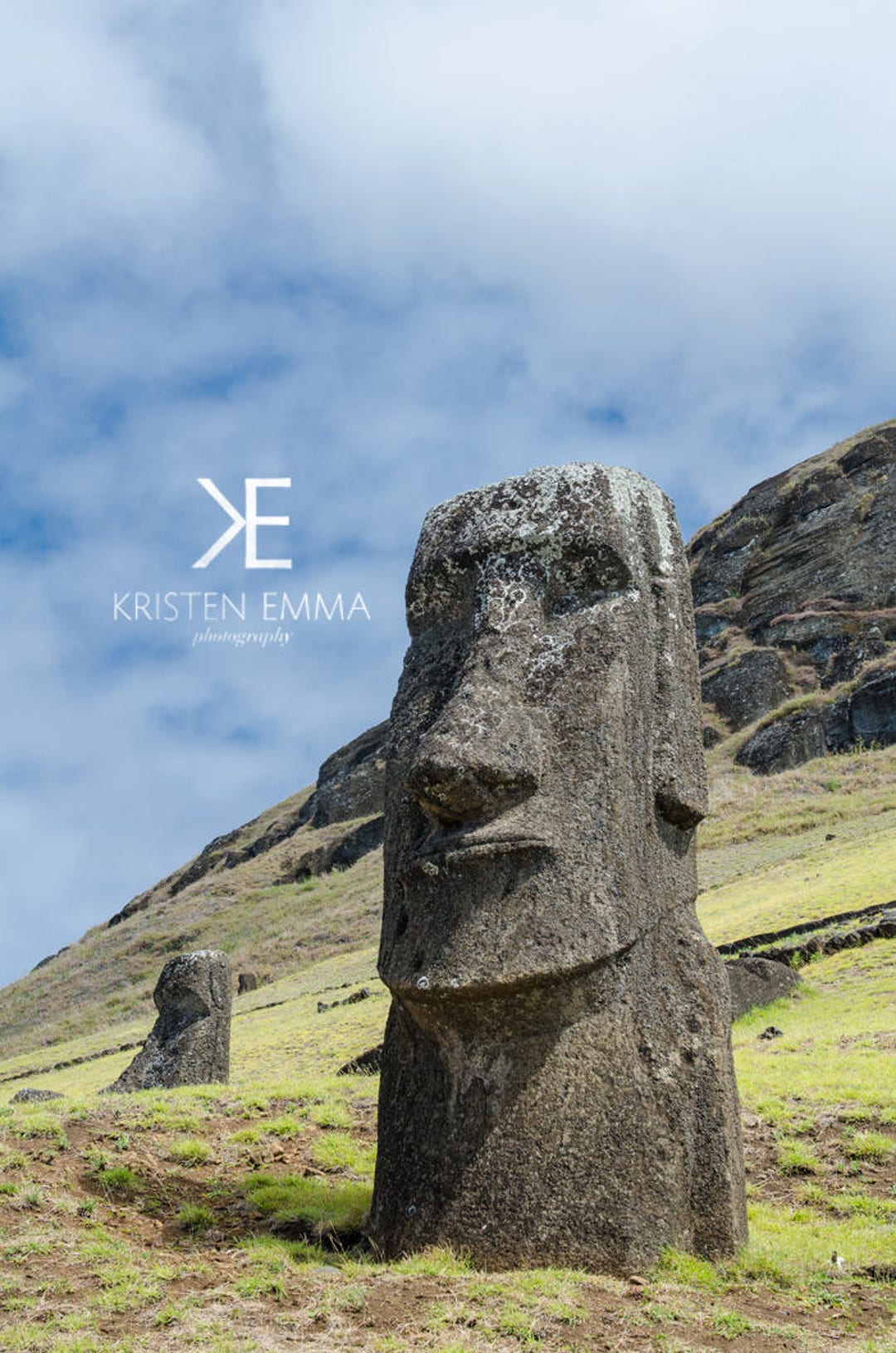 イースター島のモアイ像の版画：ラパ・ヌイ、チリ - Etsy 日本