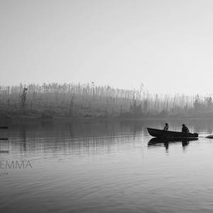 The Old Lund | Larus Lake, Ontario, Canada~ Lake, Fishing, Boats, Black and White, Nature, Calm, Canada Wilderness, Canvas, Photograph