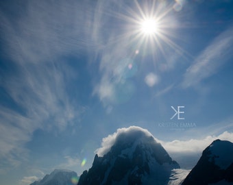Sunny Mountains | Antarctica ~ Arctic, Mountains, Glacier, Art Prints, Oversized photography, Blue Sky