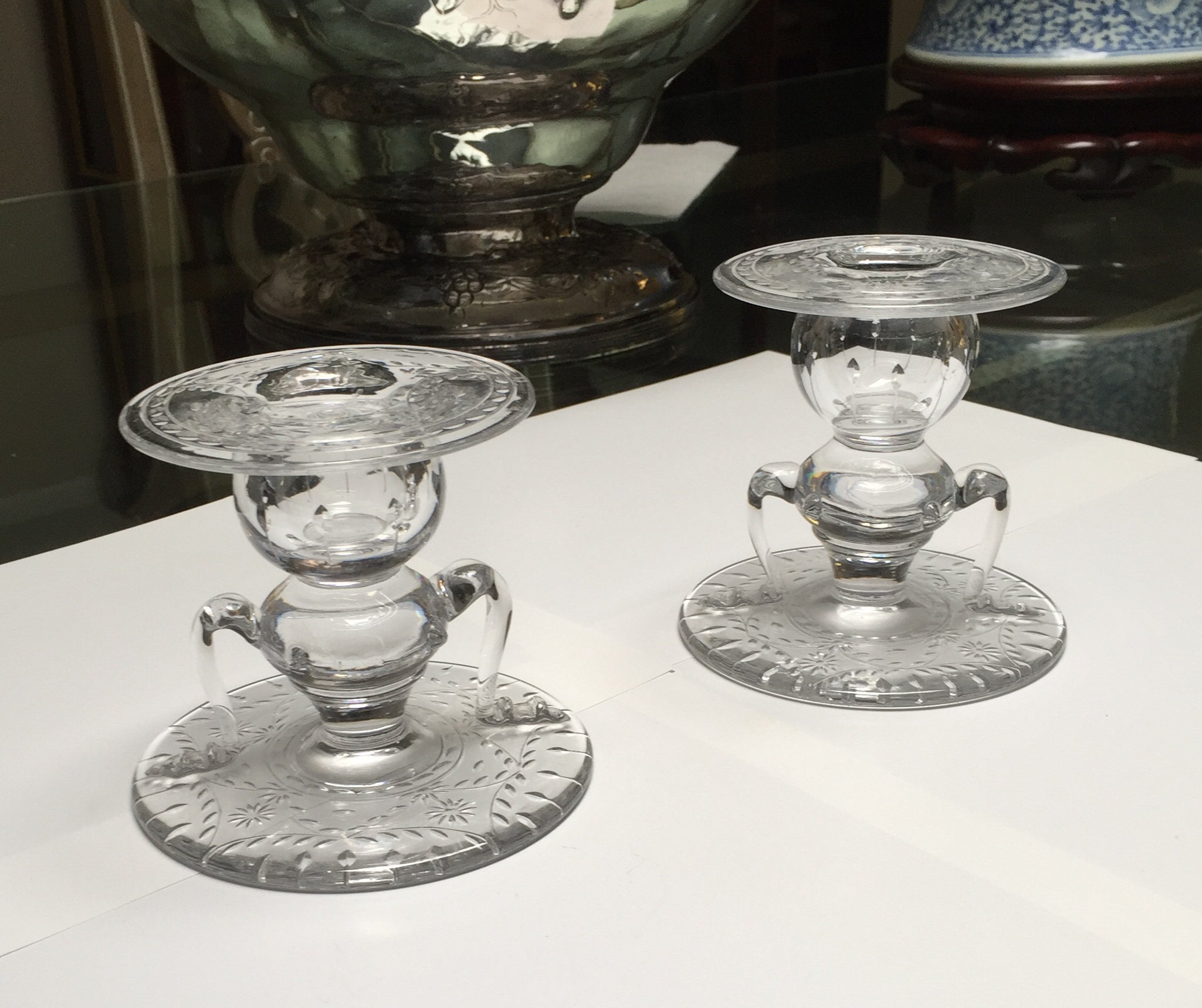 Steuben Glass Candlesticks - Etsy