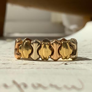 18K MULTI COLORED STRETCH Band Ring, Size 7-7.5