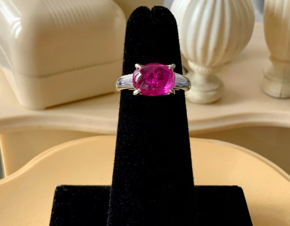 PLATINUM RUBY SOLITAIRE Ring, Size 3.5 - image 1