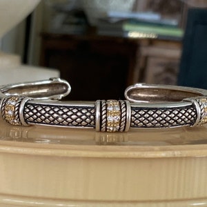 DESIGNER 18K DIAMANT STERLING Armreif Armband, 21.9 gramm