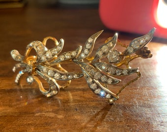 ANTIQUE DIAMOND HAIR Barrette, 2.25”