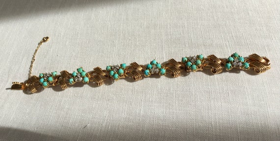 18K TURQUOISE DIAMOND Bracelet, 7” - image 8