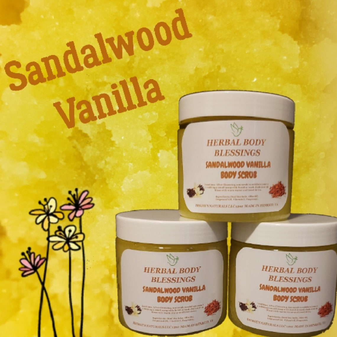 Sandalwood Vanilla Body Scrub Etsy