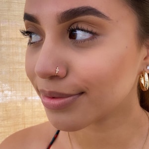 Nose Ring. Indian nose ring. Septum. Handmade. Gift. Jewelry. Nose hoop. Bohemian. Boho. Statement Ring. Cyber Monday. Swarovski crystal DFC