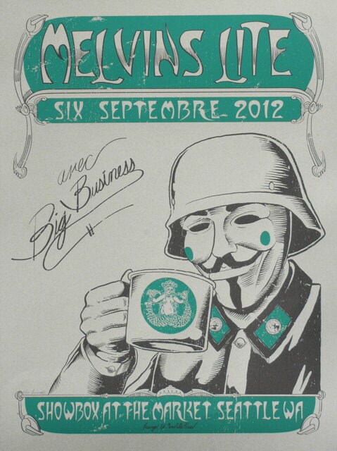 MELVINS LITE Seattle 2012 silkscreen screen printed 18x24 gig poster by Ross Sewage
