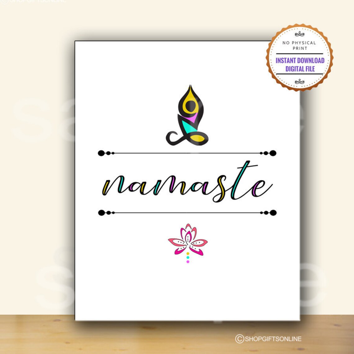 Namaste Print Yoga Print Namaste Wall Art Meditation Print | Etsy