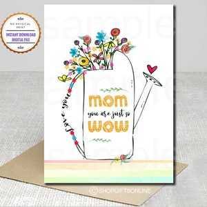 Dia das Mães, Aniversário Mãe, Feliz Aniversário Mãe, Presente Mãe Downloads Digitais Impressões, Amor no Jardim, Cartão de Saudações 5x7, Download Instantâneo