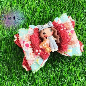Cat and Mouse Hair Bow, Character Party Bow, Cartoon Character Bows, Toddler Bows, Hair Bow for Girls