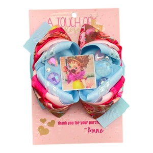 Fancy Girl Hair Bow and Necklace Set: Grosgrain Ribbon, Gems
