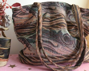 Indian hold all carry bag luggage hippy boho festival Geometric market stock